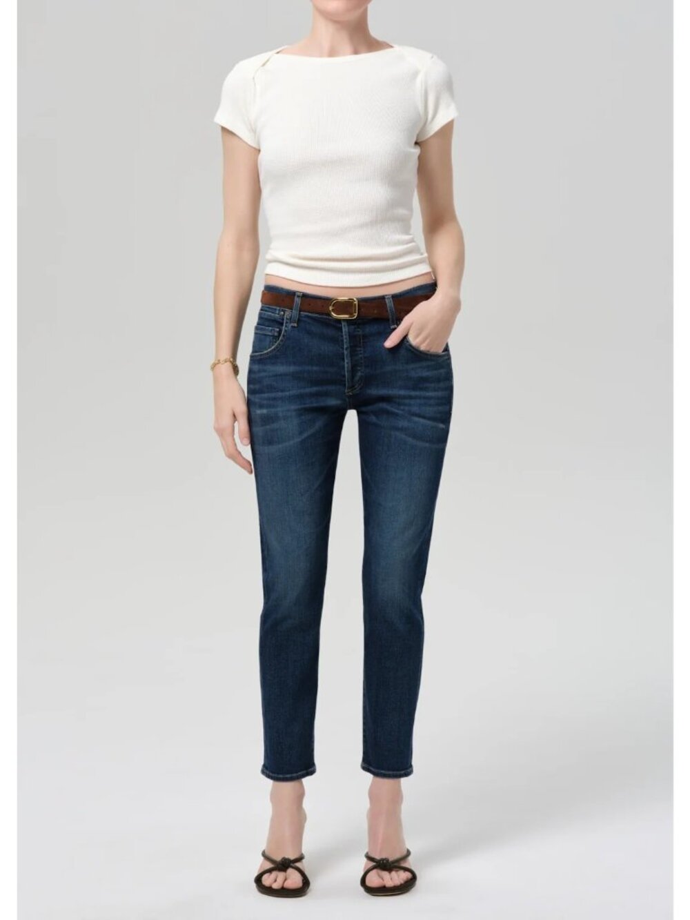 Citizens of Humanity Emerson Slim Boyfriend Cropped‎ Ankle Jeans Size 25